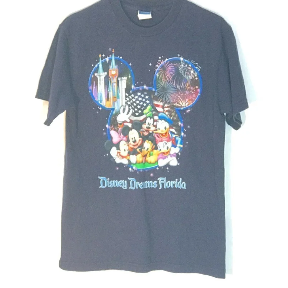 Disney Dreams Florida Walt Disney Short Sleeve Blue Tee T Shirt - Picture 1 of 7